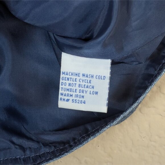 VTG 90s David Brooks Denim Vest Floral Embroidered Lined sz L Cottagecore Fairy - Picture 7 of 7